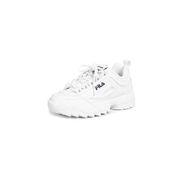Imagem de Fila Women's Disruptor II Premium Sneakers, White/Fila Navy/Fila Red, 10 M US