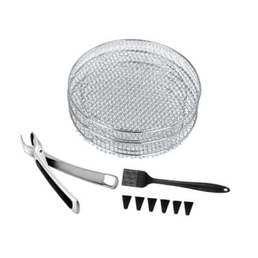 Imagem de Generic 3Pcs Fritadeira Elétrica Racks para Assar Espetos Torradas Grelhar Racks Acessórios para Fritadeira de Ar Desidratadores Empilháveis Racks, Redondo