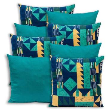 Imagem de Kit 8 Capas de Almofada 40x40cm Gorgurinho - RAFALORO, GEOMÉTRICA VERD