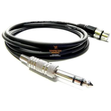 Imagem de Cabo de Áudio Blindado Canon XLR Fêmea P10 Estéreo 2 Metros - Semprete