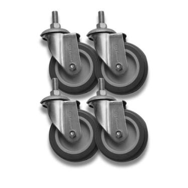 Imagem de Kit 4 Rodas Parafuso Giratório s Trava p Móveis 2Pol BP 65Kg - Schiopp