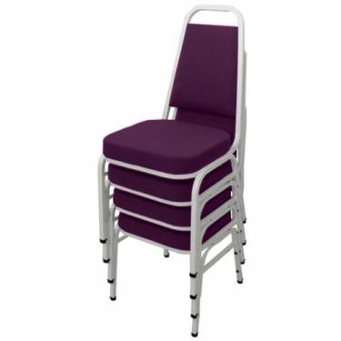 Imagem de Kit com 4 Cadeiras Empilháveis Linha Hotel Plus Roxo - Design Office M