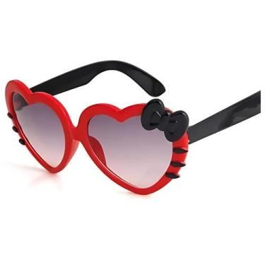 Imagem de Óculos de Sol Infantil Laço Coração Proteção UV - Poolsy, Vermelho Pre