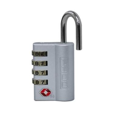 Imagem de Cadeado  Executivo Tsa Segredo 4 Digitos Pado, PRATA
