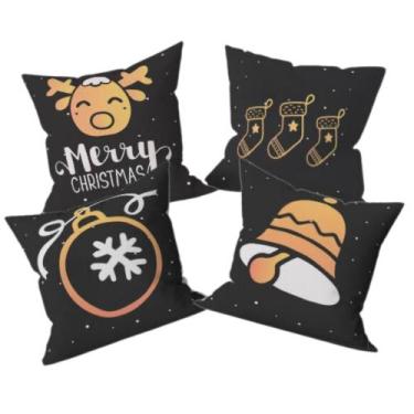 Imagem de Kit 4 Capas de Almofadas Natalinas Decoração - Gabi Flor Confecções, N