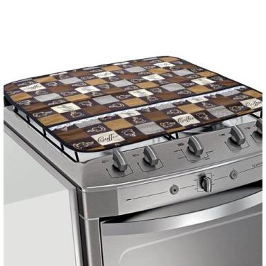 Imagem de Capa Para Vidro De Fogão 5 Ou 6 Bocas Café - Recanto da Costura