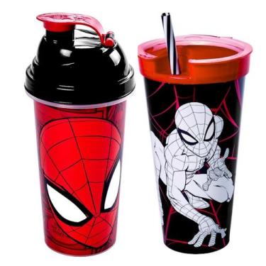 Imagem de Combo 2 Copos do Homem Aranha Spider-Man Infantil Original - Plasútil