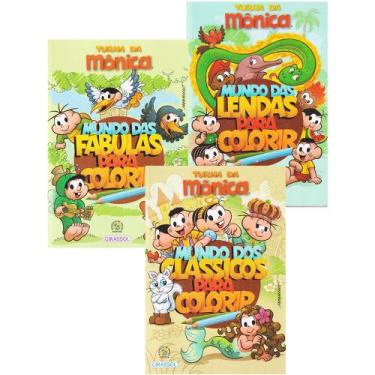 Imagem de Kit 3 Livros Turma Da Monica Contos Clássicos Para Colorir - Girassol