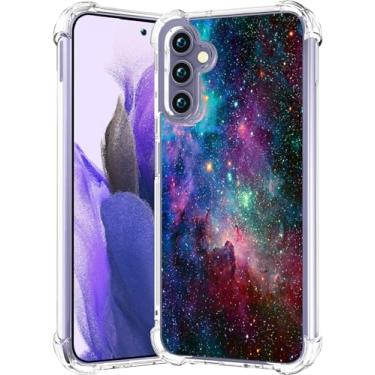 Imagem de CCFUNCASE Compatível com Samsung Galaxy S24+ Plus / S25+ Plus Capa transparente fofa para mulheres - Capas de telefone robustas Funda Capa protetora (Universo Galaxy Rosa)