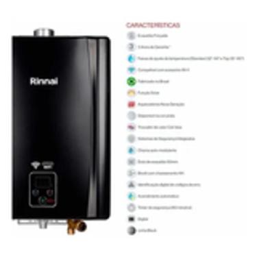 Imagem de Aquecedor de Água a Gás Digital REU-E211 FEH (E21) 21 litros GLP Preto