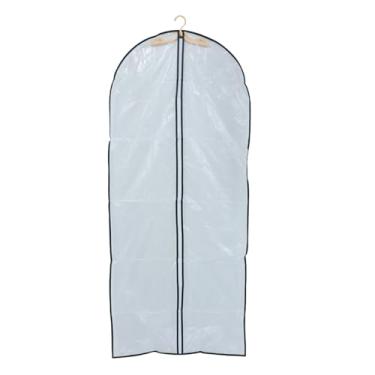 Imagem de Capa Protetora Para Roupas E Terno Com Ziper, 137x60cm (TRANSPARENTE)