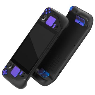 Imagem de eXtremeRate Conjunto completo de botões de substituição Chameleon roxo azul para Steam Deck, DIY personalizado ABXY D-pad Trackpad conjuntos de botões para console portátil LCD Steam Deck - Console