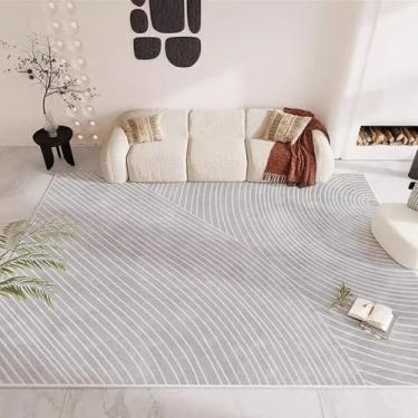 Imagem de Grande área listrada sala de estar tapete abstrato quarto casa arte cabeceira tapete macio moderno área de lazer tapetes de pelúcia, SY1054, QD, 300x400CM