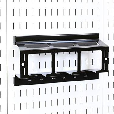 Imagem de Wall Control Suporte de furadeira, suporte de armazenamento de ferramentas elétricas – Bateria compacta para furadeira de impacto, organizador de quadro de pegboard (preto)
