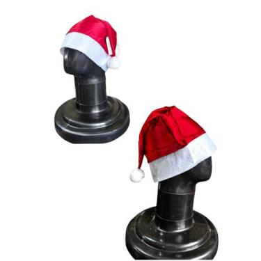Imagem de Kit 40 Chapeu de natal de cetim Gorro Papai noel de luxo - Genérica