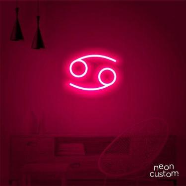 Imagem de luminaria letreiro Neon Led Signo Câncer 100x80 luminoso decoração p/ 