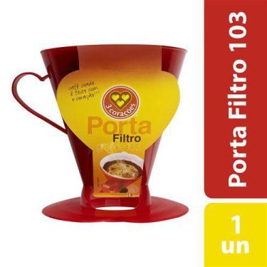Imagem de Porta Filtro 3 Corações 103 Vermelho 1Un