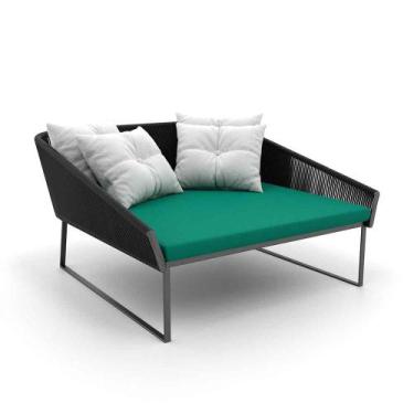 Imagem de Chaise Quadrada Maldivas Em Corda Náutica Verde Militar - Tecido Lisat