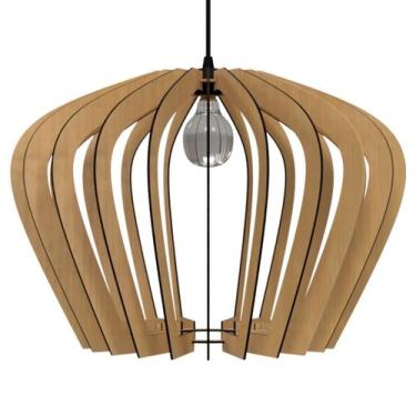 Imagem de Luminária Teto tipo Pendente CALI MDF - Completa - CORALISA, MDF CRU, 