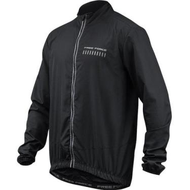 Imagem de Jaqueta corta vento ciclismo masculina Free Force Reflect, Preto, P