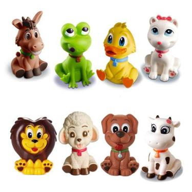Imagem de Kit com 8 Brinquedos De Vinil Para Bebê A Partir De 3 Meses -a - Comet