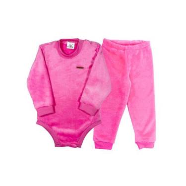 Imagem de Conjunto Body Calça Fleece Peluciado Inverno Bebê Bodie - Fofotinhos, 