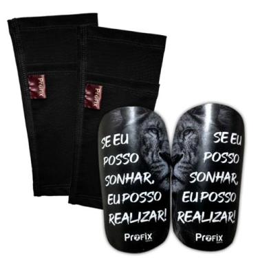 Imagem de Porta Caneleira Preto + Caneleira Leão - Profix Sports, Preto, M