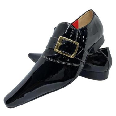 Imagem de Sapato Masculino Italiano Em Couro Social Executivo Preto Ref: 566 - A