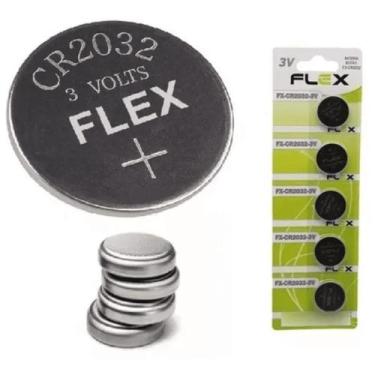Imagem de 5 Baterias Cr2032 3v Relógio Pc Camera Controle Balança - Flex