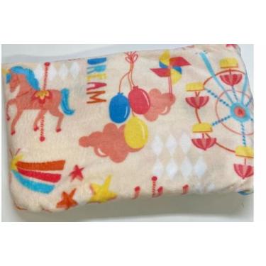 Imagem de Manta Flannel Estampada Infantil 1,50 x 2,20 Andreza, Carrossel
