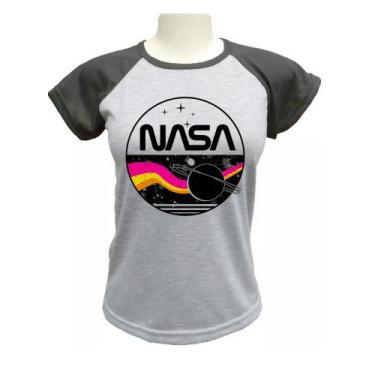 Imagem de Camiseta Babylook Nasa - alternativo basico, Cinza, G