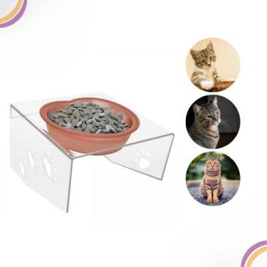Imagem de Comedouro/Bebedouro Morapet Suporte Elevado Acrílico Para Gatos e Cães