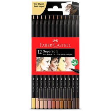 Imagem de Lápis De Cor De Pele FABER CASTELL Supersoft 12 Cores Soft - Faber-Cas