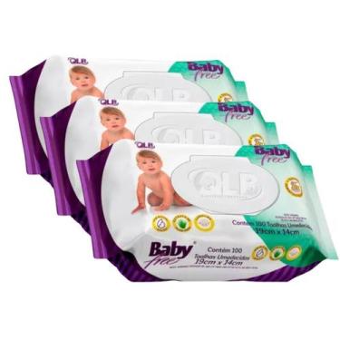 Imagem de Kit 3 PacotesToalhas Umedecidas Baby Free 100 Unidades