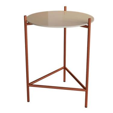 Imagem de Mesa Lateral Marbella Off White e Cobre - New Green