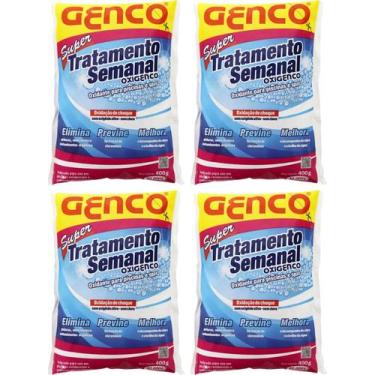 Imagem de 4 Super Tratamento Semanal Genco Para Piscina Oxigenco 400g