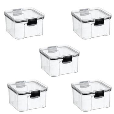 Imagem de Kit Jogo 5 Potes Herméticos Organizador De Alimentos 450 ml - Ditoy