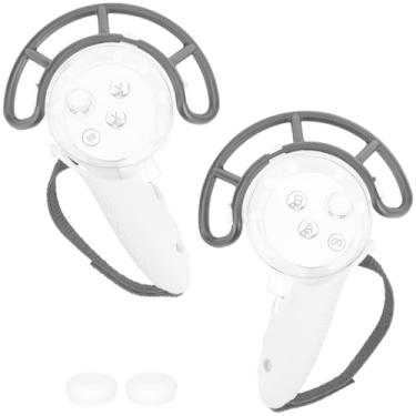 Imagem de Geekria Anti-Collision Protection Frame Cover Set Compatible with Meta Quest 3, VR Controller Grips Cover, PC Clear Cover with Knuckle Strap Rocker, Handle Bumper Guard Set (White, 1 Pair)