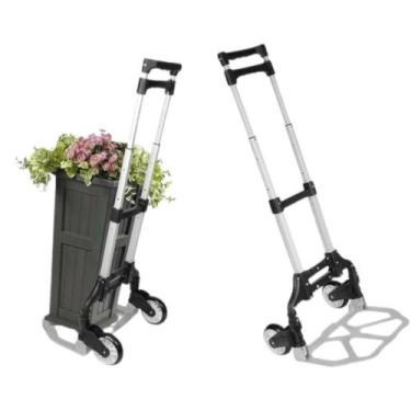 Imagem de Carrinho de Alumínio para compras Dobrável para Carga 80Kg - Globalmix