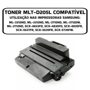 Imagem de Toner P/ Samsung Mlt-d205 Mlt-d205l Scx4833 Ml3710 Ml3310 - Digital Qu