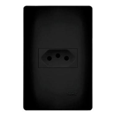 Imagem de Tomada 10a Fame 2p+t 4x2 Habitat Black Preta Ref.4052, Preto