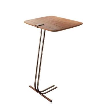 Imagem de Mesa L50 Lateral Aproximação Sofá Madeira Base Café - Lar Flex, Madeir