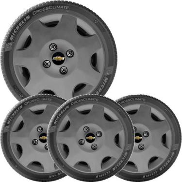 Imagem de 4x Calota GM CORSA CELTA CLASSIC Aro 13 Grafite Emblem 118cb - Grid