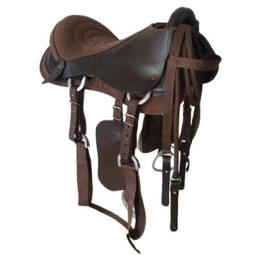 Imagem de Sela Australiana Marrom de Cavalos Em conta para trabalho Selaria Març