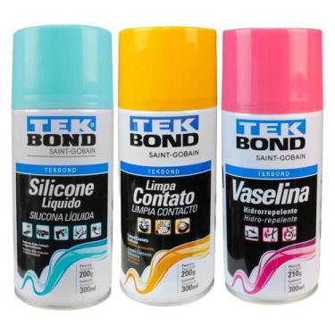 Imagem de Kit de Manutenção Veicular 3 Spray Silicone Vaselina Limpa Contato - T