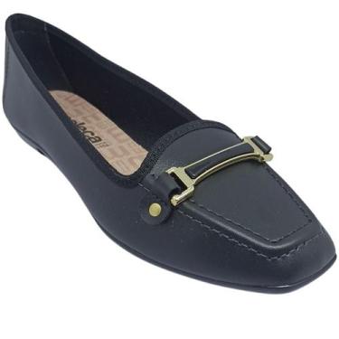 Imagem de Sapatilha Moleca Feminina Casual com Enfeite Dourado, Preto, Feminino,