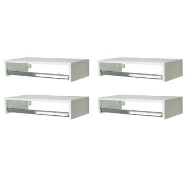 Imagem de Kit 4 Araras Roupas Cabideiro Prateleira 60x20x25 Cm Mdf - Marcenaria 