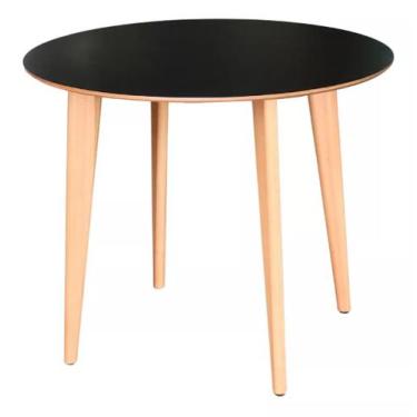 Imagem de Mesa De Jantar Redonda 50cm Em Madeira - Dina Preta - DelJu