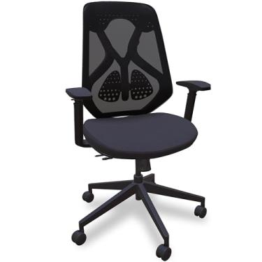 Imagem de Helyx Cadeira de mesa de escritório em casa, cadeira de computador com suporte lombar, apoios de braço ajustáveis em 3D, giratório com rodas, inclinação ajustável, confortável para longas horas