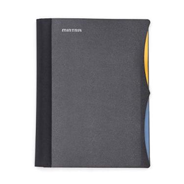 Imagem de Mintra Office Caderno espiral premium durável, (preto, 2 assuntos (15 x 24 cm), fio, bobinas cobertas de tecido, sem obstáculos, divisórias de bolso ajustáveis removíveis, régua, organização,